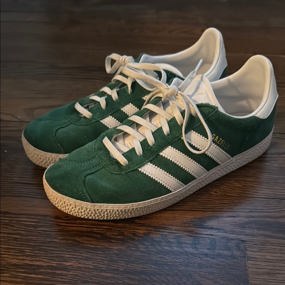 Adidas Gazelle Forest Green and White Sneakers